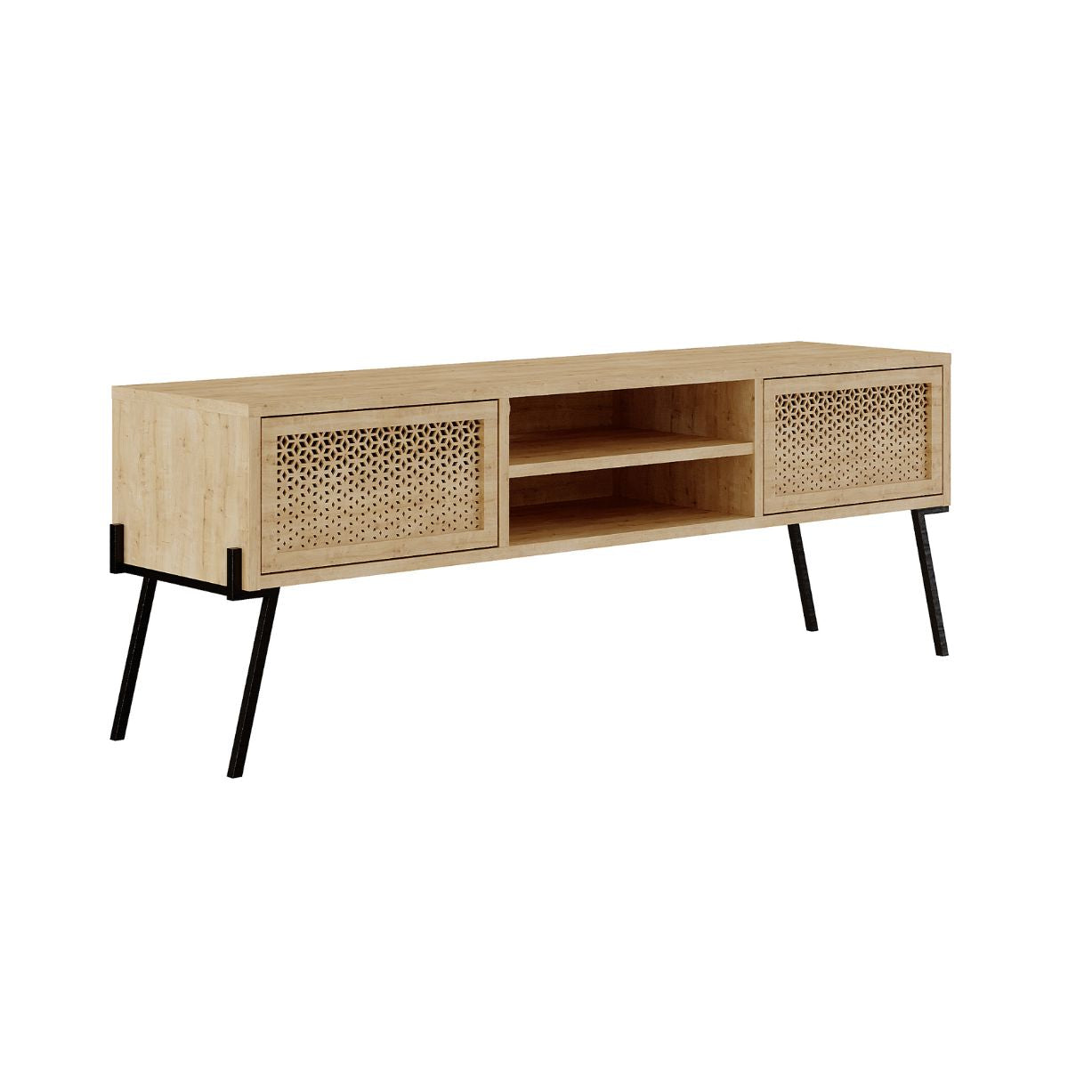 Comoda TV maro stejar din PAL melaminat 140 cm Naive Decortie, 1, hectarul.ro