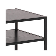 Comoda TV neagra din MDF melaminat si metal 120 cm Seaford Actona