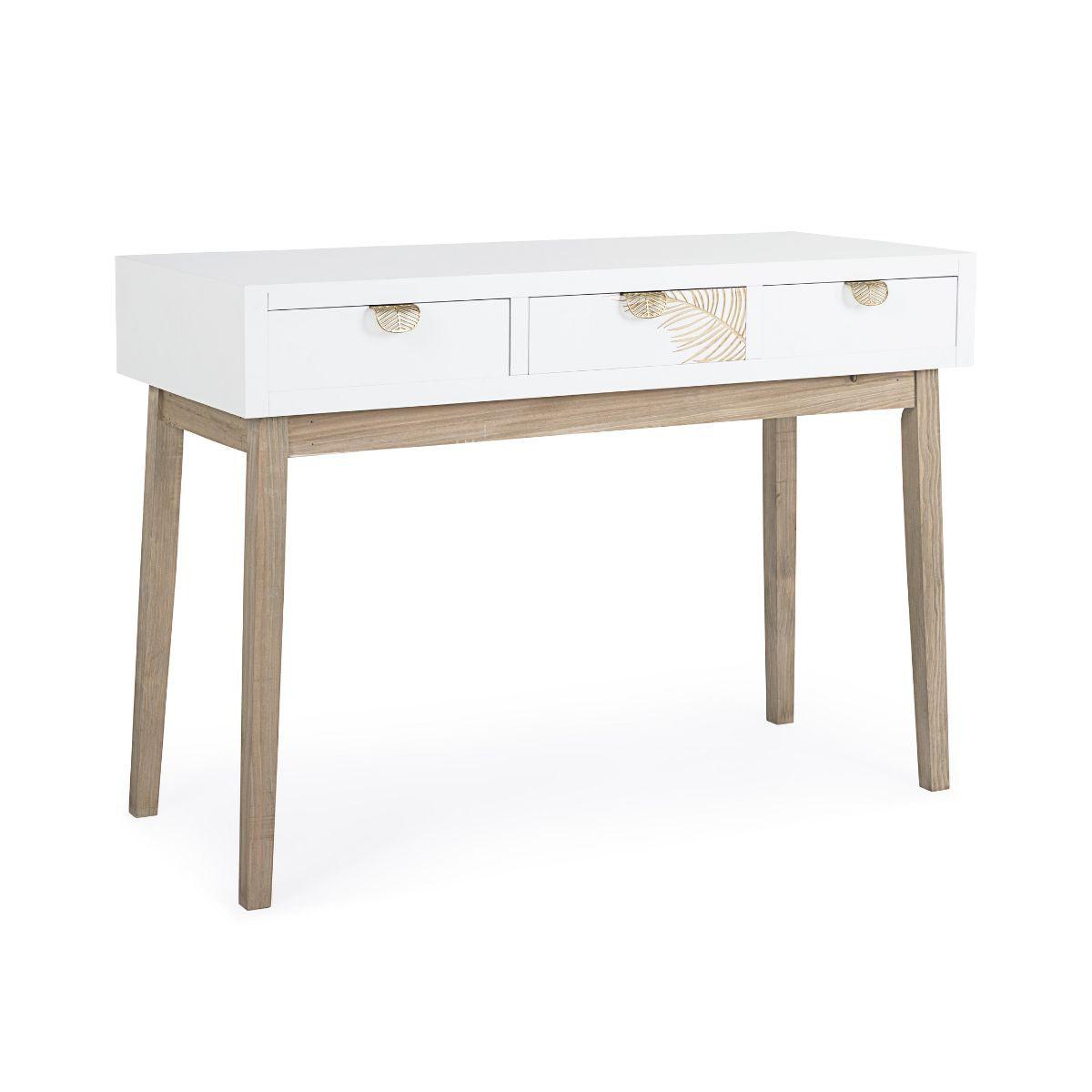 Consola alb/maro din lemn si MDF 110x40 cm Folium Bizzotto, 1, hectarul.ro