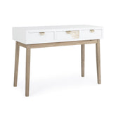 Hectarul - Consola alb/maro din lemn si MDF 110x40 cm Folium Bizzotto
