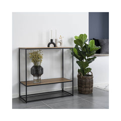 Consola maro/negru din otel si PAL melaminat 80 cm Vita House Nordic