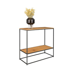 Consola maro/negru din otel si PAL melaminat 80 cm Vita House Nordic