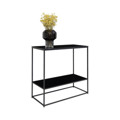 Consola neagra din otel si PAL melaminat 80 cm Vita House Nordic