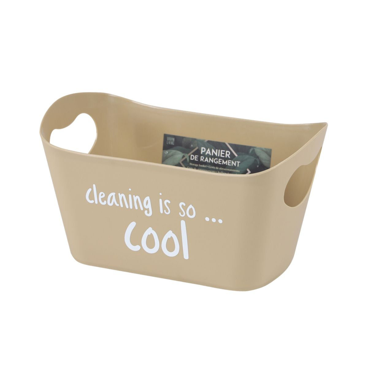 Cos de depozitare 23X15X13 cm bej din plastic Urban Living, 1, hectarul.ro