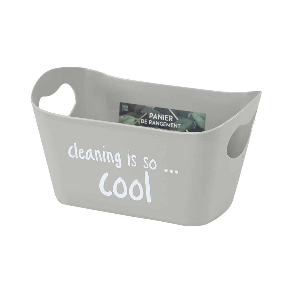 Cos de depozitare 23X15X13 cm gri deschis din plastic Urban Living, 1, hectarul.ro