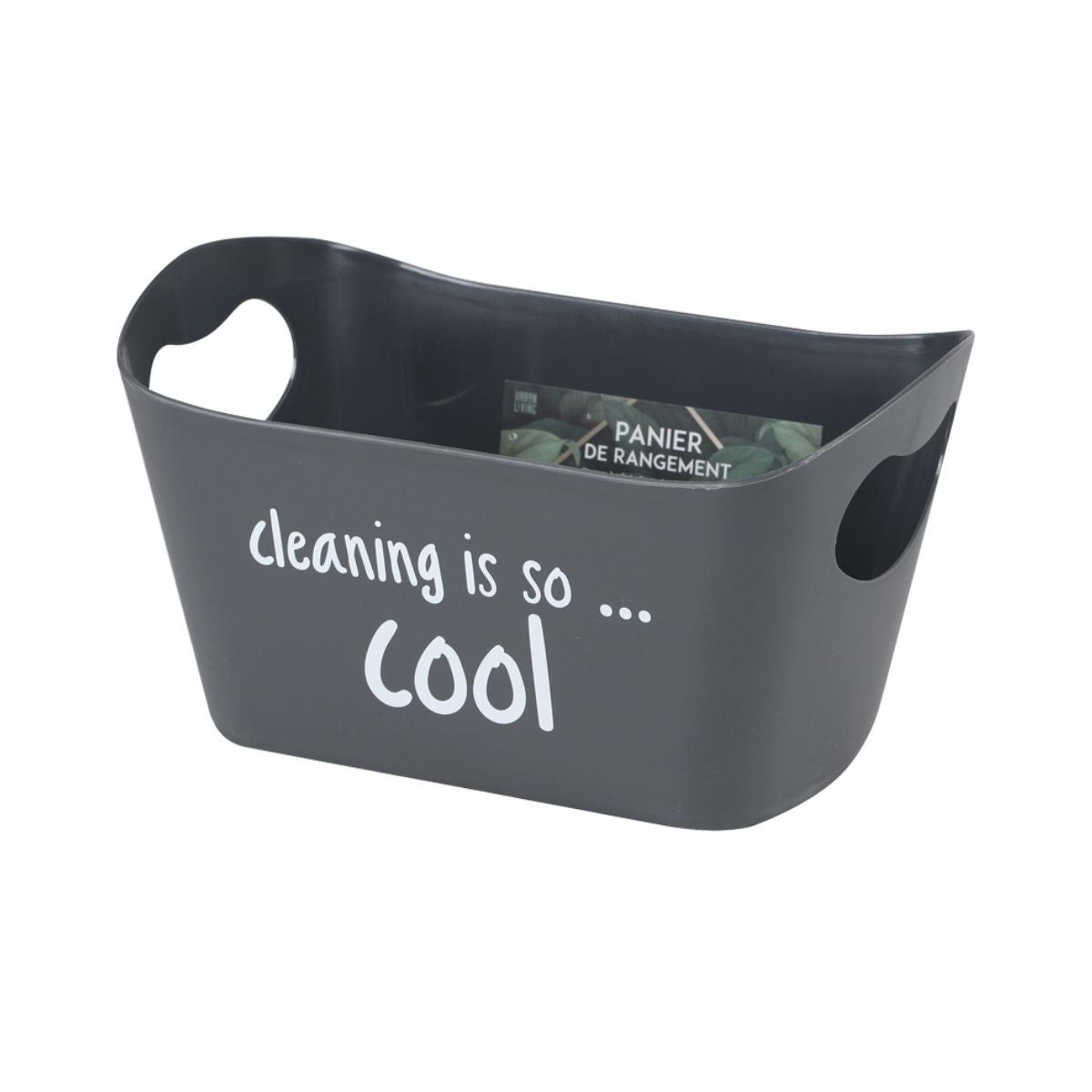 Cos de depozitare 23X15X13 cm gri inchis din plastic Urban Living, 1, hectarul.ro