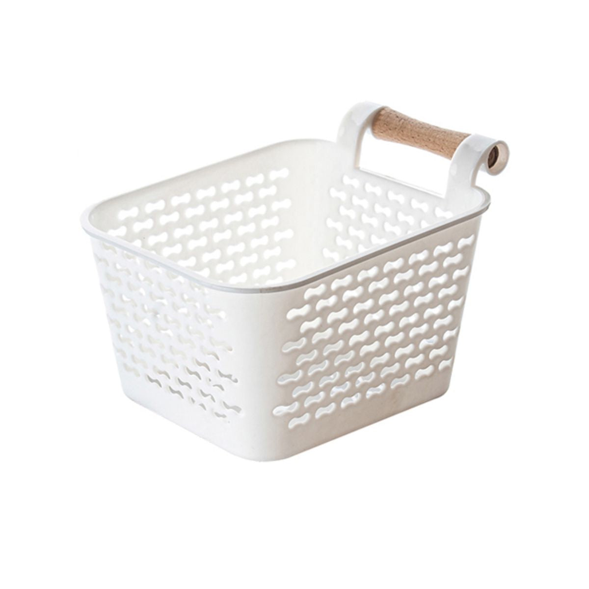 Cos de depozitare alb cu maner, din plastic, 15x11x8 cm Urban Living, 1, hectarul.ro