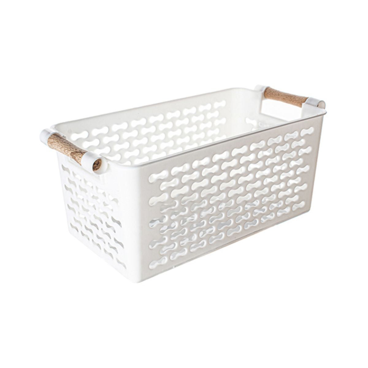 Cos de depozitare alb cu manere, din plastic, 29x14x12 cm Urban Living, 1, hectarul.ro