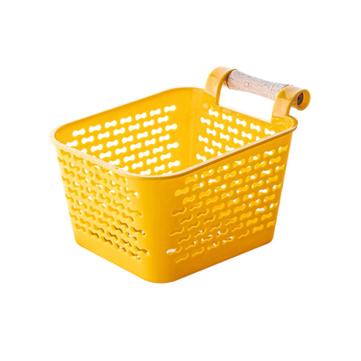 Cos de depozitare galben cu maner, din plastic, 15x11x8 cm Urban Living, 1, hectarul.ro