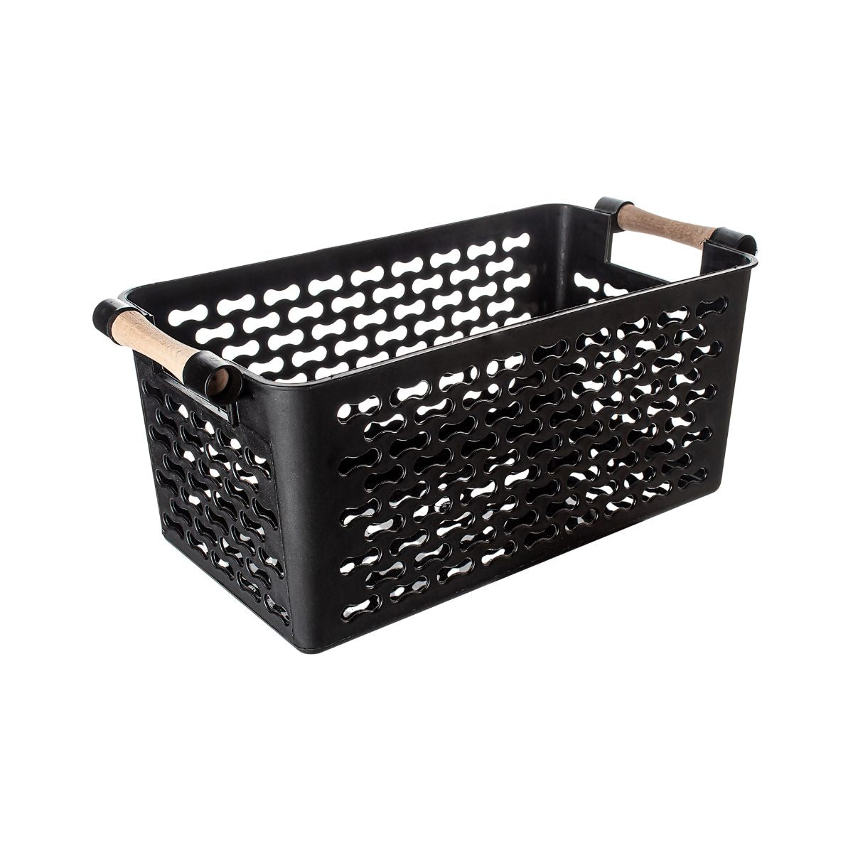 Cos de depozitare negru cu manere, din plastic, 29x14x12 cm Urban Living, 1, hectarul.ro