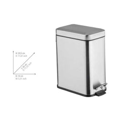 Cos de gunoi argintiu din inox, 5 litri, Square Wenko