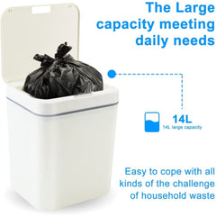 Cos de gunoi automat cu senzor, pentru bucatarie sau baie, capacitate 14 l, reincarcabil cu usb, Victronic CG3903 (alb)