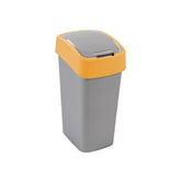 Hectarul - Cos de gunoi Curver FLIP BIN 10L, gri argintiu/galben