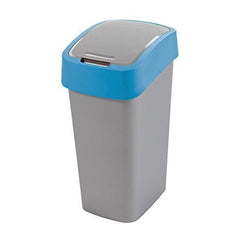 Cos de gunoi Curver FLIP BIN 25L, gri argintiu/albastru