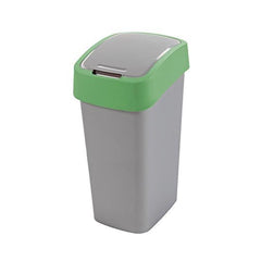 Cos de gunoi Curver FLIP BIN 25L, gri argintiu/verde