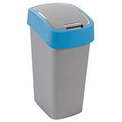 Cos de gunoi Curver FLIP BIN 50L, gri argintiu/albastru