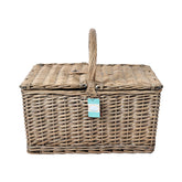 Hectarul - Cos de picnic pentru 4 persoane din rachita naturala maro deschis cu vesela si tacamuri ZQ23-1200