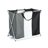 Hectarul - Cos pentru rufe cu 3 compartimente, din poliester si aluminiu, 63 x 38 x 57 Zeller