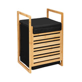 Hectarul - Cos pentru rufe, din poliester si bambus, 40 x 60 x 35 cm Ecori Wenko