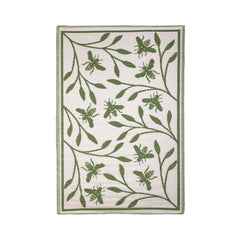 Covor alb/verde reversibil din polipropilena design Bee Esschert Design