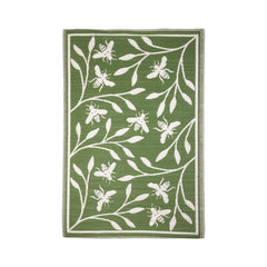 Covor alb/verde reversibil din polipropilena design Bee Esschert Design