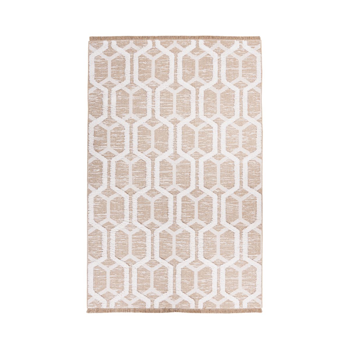 Covor bej nisipiu din bumbac si poliester My Nomad 440 Obsession 120x170, 1, hectarul.ro