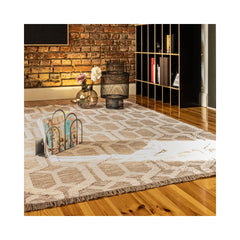 Covor bej nisipiu din bumbac si poliester My Nomad 440 Obsession 120x170