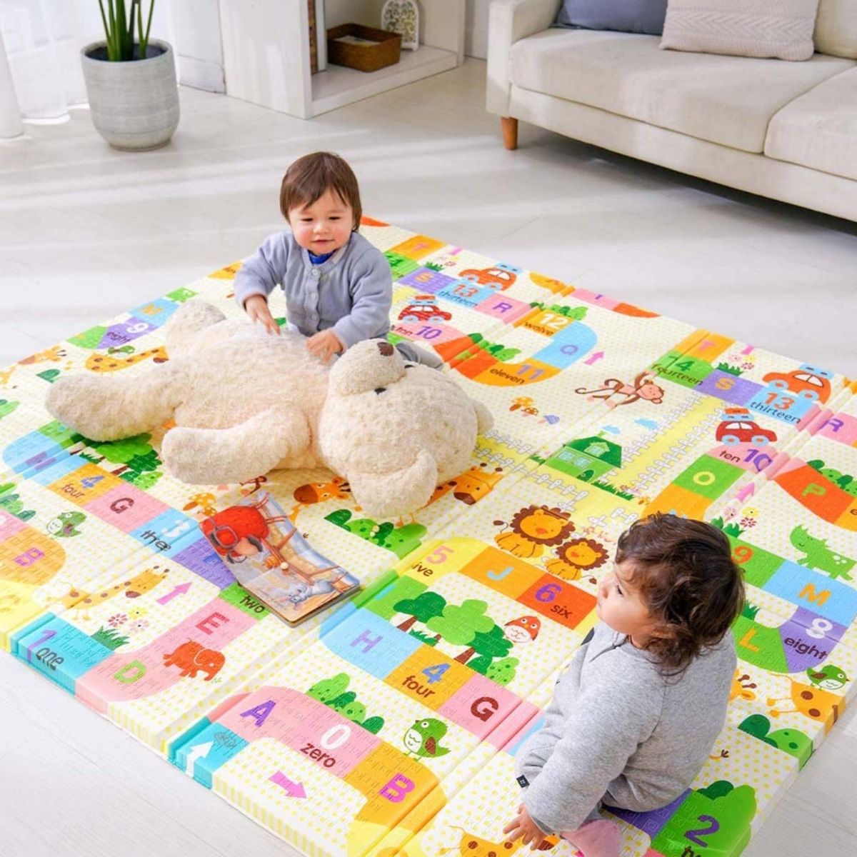 Covor de joaca XXL pliabil, 200 x 180 x 1 CM, din spuma XPE , Antiderapant, Termic si Interactiv, cu 2 fete si geanta depozitare "Labirint", EM 2010-2, 1, hectarul.ro