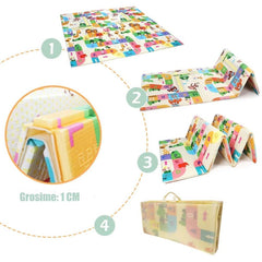 Covor de joaca XXL pliabil, 200 x 180 x 1 CM, din spuma XPE , Antiderapant, Termic si Interactiv, cu 2 fete si geanta depozitare "Labirint", EM 2010-2