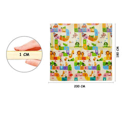 Covor de joaca XXL pliabil, 200 x 180 x 1 CM, din spuma XPE , Antiderapant, Termic si Interactiv, cu 2 fete si geanta depozitare "Labirint", EM 2010-2