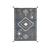 Hectarul - Covor decorativ gri cu modele abstracte, 120x180 cm, bumbac /ploiester