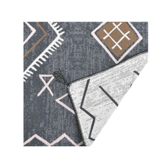 Covor decorativ gri cu modele abstracte, 120x180 cm, bumbac /ploiester