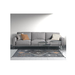 Covor decorativ gri cu modele abstracte, 120x180 cm, bumbac /ploiester