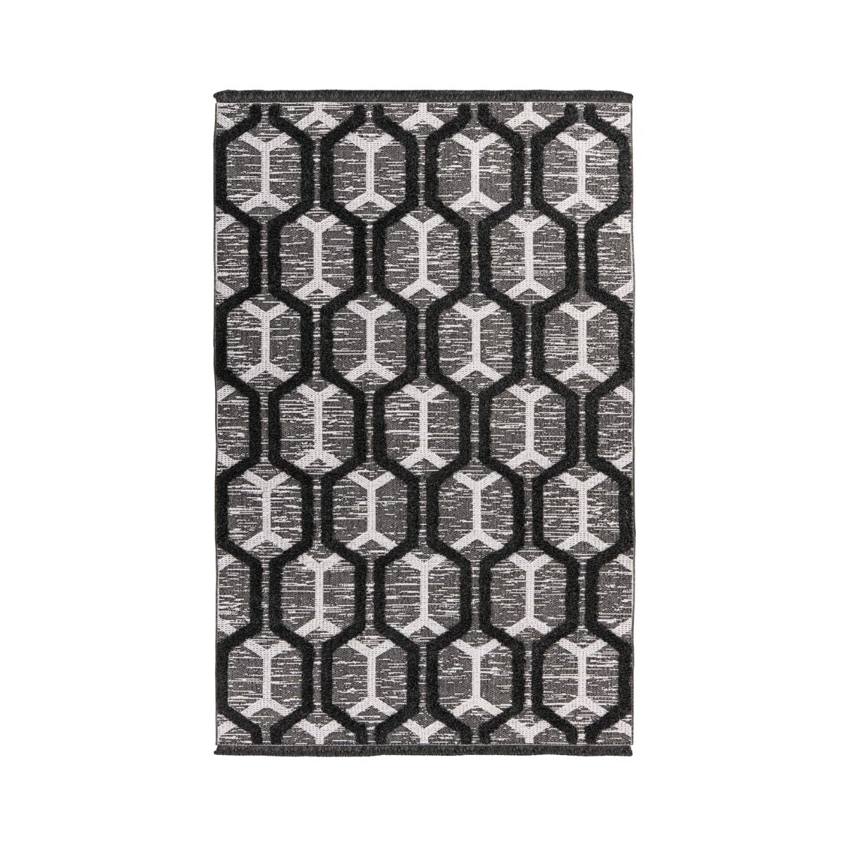 Covor gri antracit din bumbac si poliester My Nomad 440 Obsession 200x290, 1, hectarul.ro