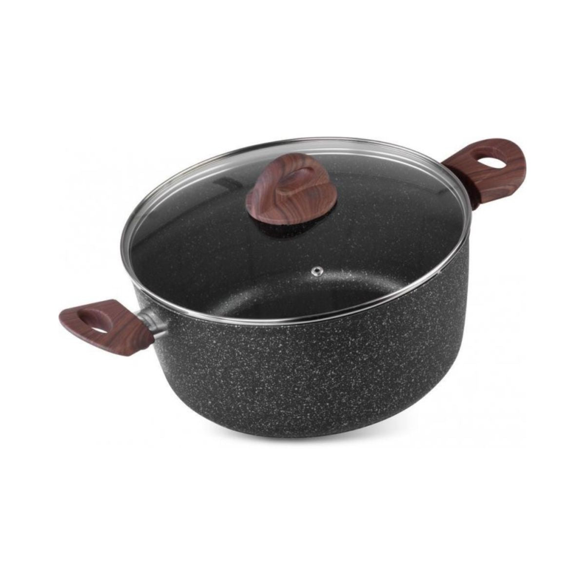 Cratita din aluminiu cu triplu strat antiaderent din marmura MagicHome Marble Line, 24 cm, 4 litri, cu capac, 1, hectarul.ro