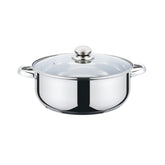 Hectarul - Cratita din inox , compatibila cu plita cu inductie, cu capac din sticla, 24 cm , 3.5 l , Grunberg GR3117