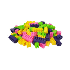 Cuburi de constructie din plastic, multicolore, in rucsac, 200 piese HT 1043