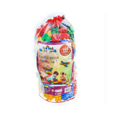 Hectarul - Cuburi de constructie din plastic, multicolore, in saculet, 140 piese HT 1042