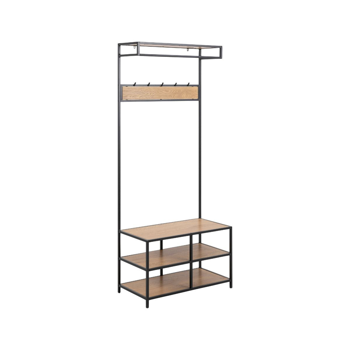 Cuier maro din metal si MDF 185 cm Seaford Actona, 1, hectarul.ro