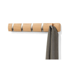 Cuier maro-natur/argintiu din lemn 51x6 cm Flip 5 Umbra