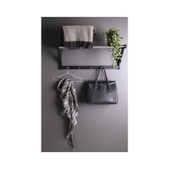 Cuier negru/argintiu din lemn si otel 78 cm Padova House Nordic