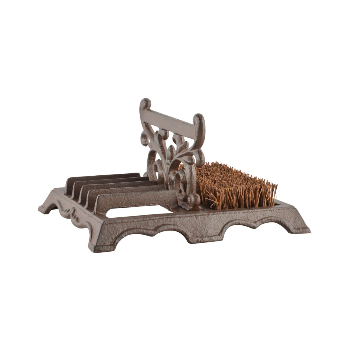 Curatator de incaltaminte ruginiu din otel turnat si fibra de cocos Leaves Esschert Design, 1, hectarul.ro