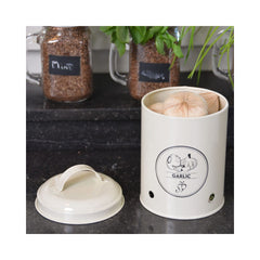 Cutie de depozitare crem din otel carbon Garlic Esschert Design