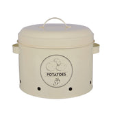 Hectarul - Cutie de depozitare crem din otel carbon Potato Esschert Design