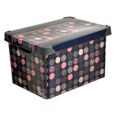 Hectarul - Cutie depozitare din plastic cu model buline 38x27x23 cm