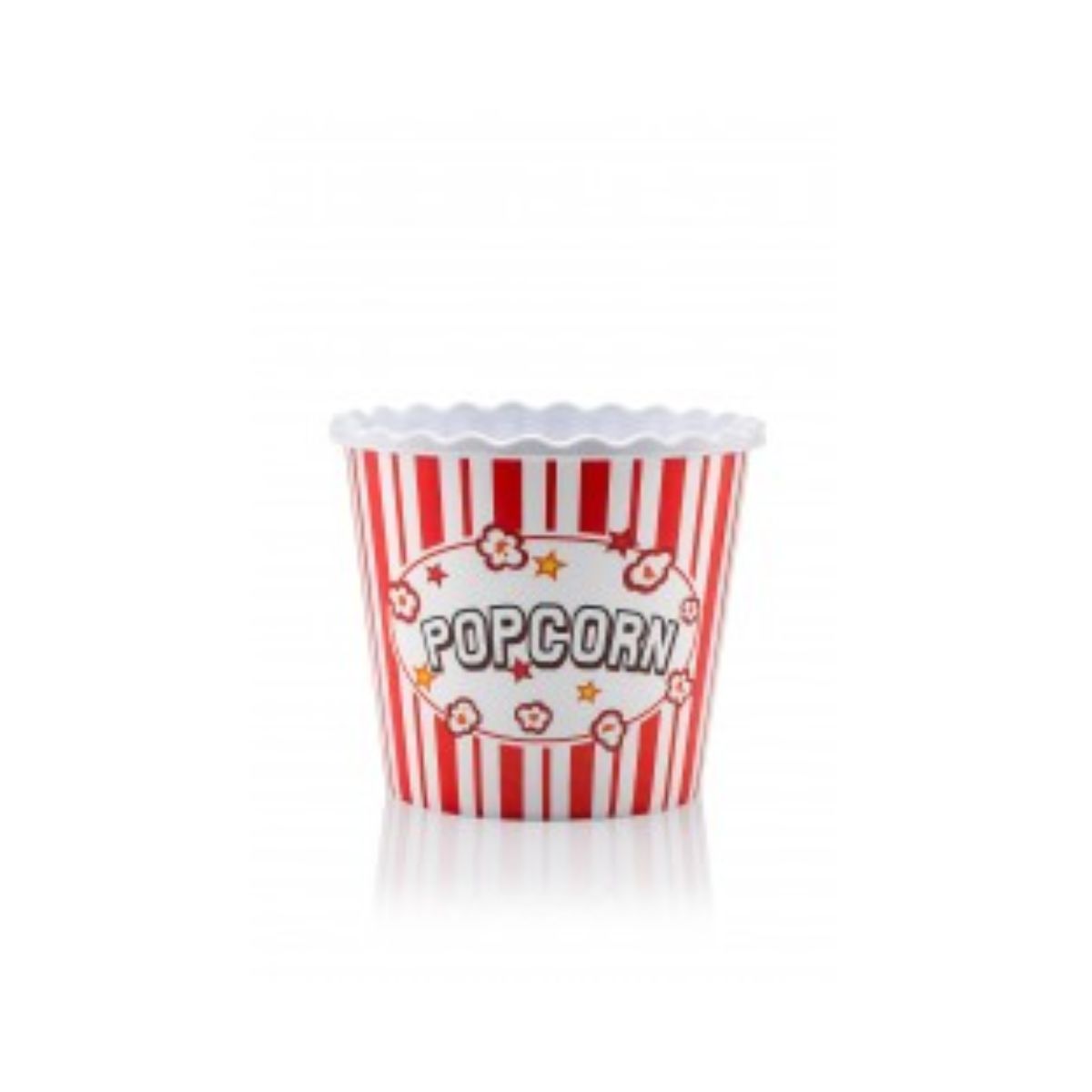 Cutie din plastic, pentru popcorn/snacks, 17 x 17 x 15.30 cm, 2.20 l, alb/rosu, 1, hectarul.ro