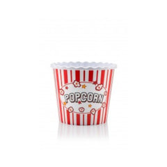 Cutie din plastic, pentru popcorn/snacks, 17 x 17 x 15.30 cm, 2.20 l, alb/rosu