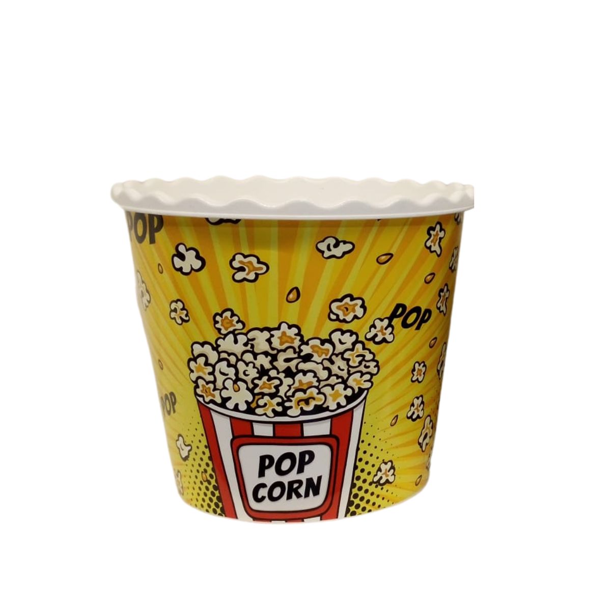 Cutie din plastic, pentru popcorn/snacks, 17 x 17 x 15.30 cm, 2.20 l galbena, 1, hectarul.ro