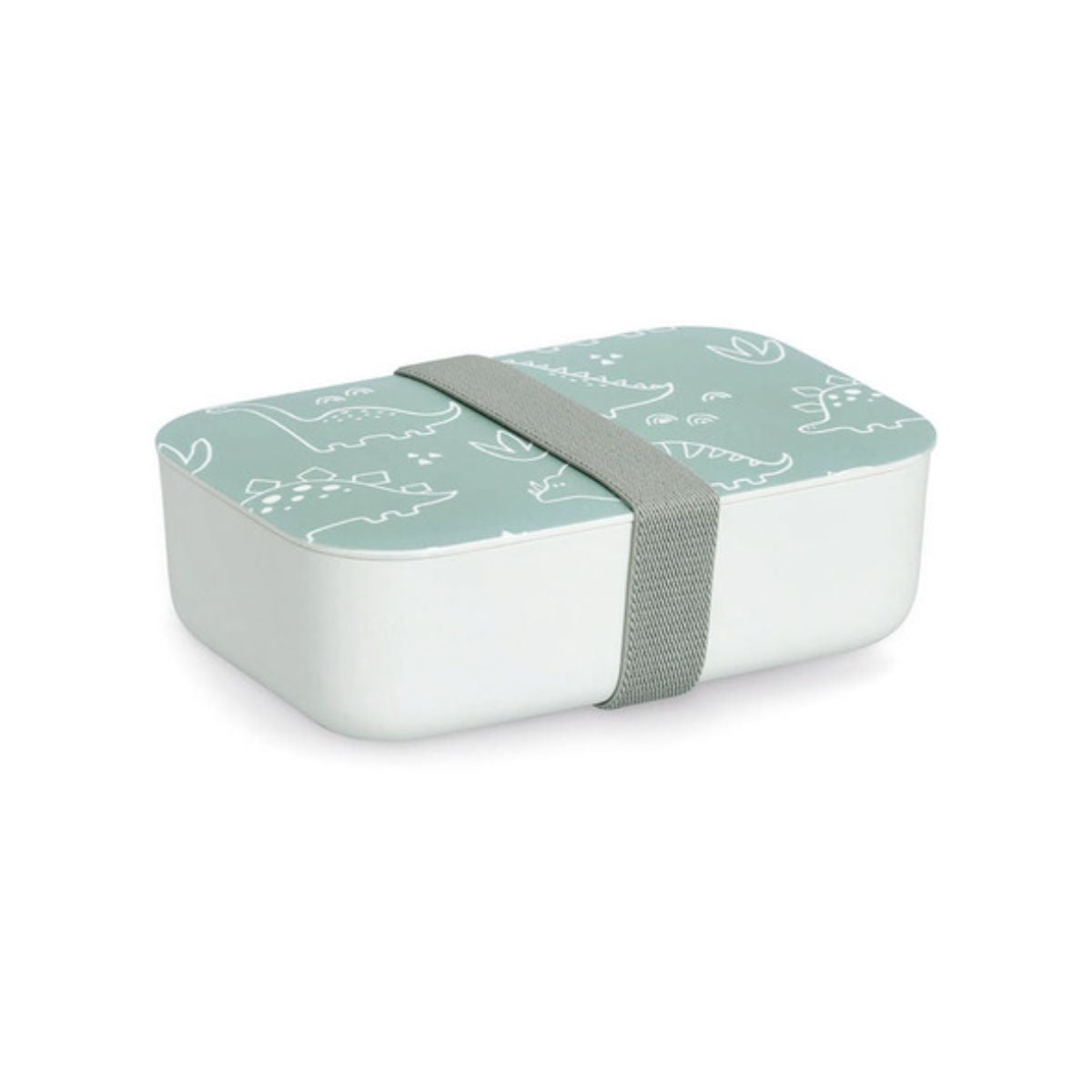 Cutie pentru sandwich, 750 ml, din plastic, alb/vernil Lunch box Dino Zeller, 1, hectarul.ro