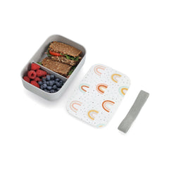 Cutie pentru sandwich, 750 ml, din plastic, gri/alb Lunch box Rainbow Zeller